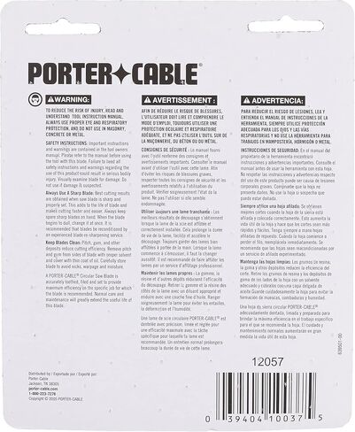PORTER-CABLE 4-1/2-Inch Circular Saw Blade, Plywood Cutting, 120-Tooth (12057) in Saudi Arabia
