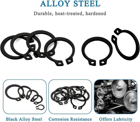 50 قطعة M4 E-Clip حلقة الاحتفاظ الخارجية، مشبك إحكام من الفولاذ الكربوني، من Kvohlum in Kuwait