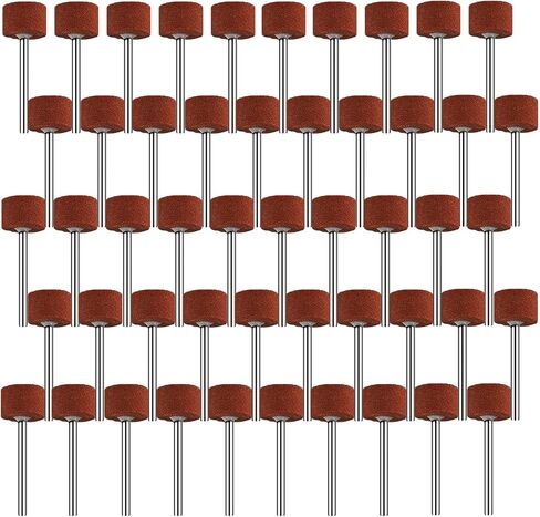 𝐉𝐔𝐍𝐋𝐈𝐗𝐍 50 Pcs T Shape Rotary Grinding Stone Set - 1/8'' Shank Abrasive Mounted Stone Grinding Point Polishing Bits Big Cylindrical Shape for Dremel in Saudi Arabia
