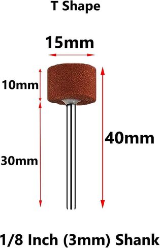 𝐉𝐔𝐍𝐋𝐈𝐗𝐍 50 Pcs T Shape Rotary Grinding Stone Set - 1/8'' Shank Abrasive Mounted Stone Grinding Point Polishing Bits Big Cylindrical Shape for Dremel in Saudi Arabia