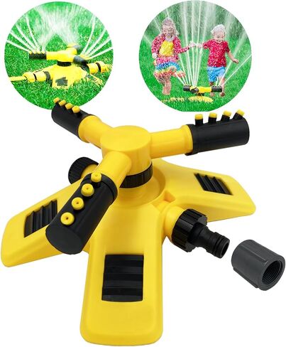 Water Sprinkler for Kids and Toddlers,Summer Yard Outdoor Water Play Toys with Rotating Spray Nozzles,Outside Splashing Lawn Game for Kids Ages 3 4 5 6 7 8 Boys Girls Pets,Attaches to Garden Hose in Saudi Arabia