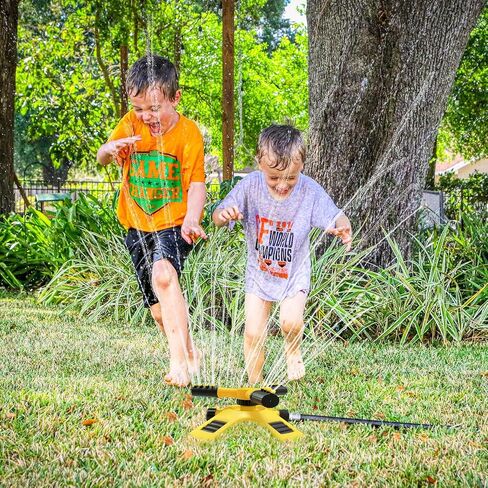 Water Sprinkler for Kids and Toddlers,Summer Yard Outdoor Water Play Toys with Rotating Spray Nozzles,Outside Splashing Lawn Game for Kids Ages 3 4 5 6 7 8 Boys Girls Pets,Attaches to Garden Hose in Saudi Arabia