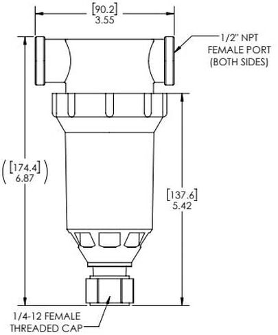 مصفاة نايلون من السلسلة العادية 1/2 FNPT مع وعاء شفاف مع تصريف in Kuwait