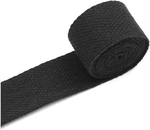 Cotton Webbing，Webbing Bag Handles, Bag Strap for Tote Bag Upholstery Webbing，78 Inch (Black, Width=1.5 inch) in Saudi Arabia