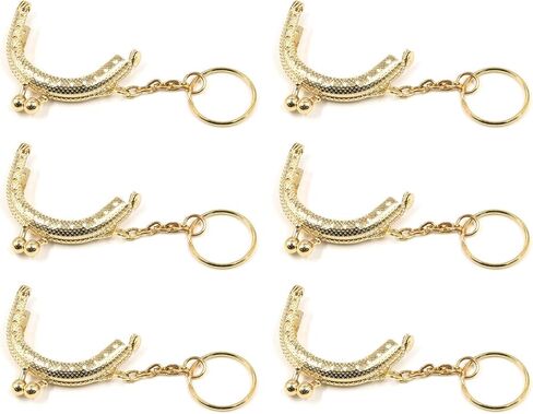 T Tulead Bronze Purse Kiss Lock Clasp Metal Coin Frame Clasp 2-Inch Retro Kiss Lock Frames Pack of 6 with Key Ring in Saudi Arabia