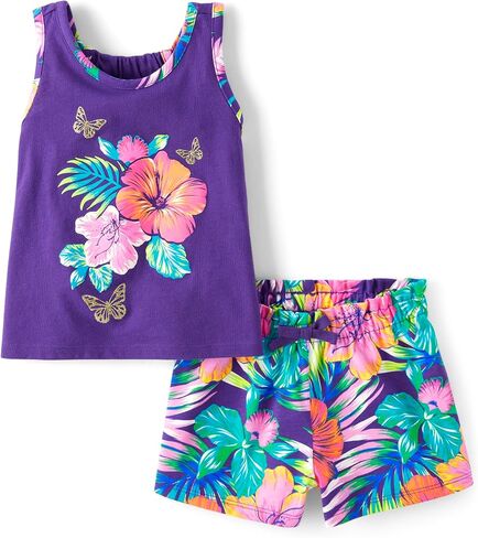 The Children's Place Baby Girls' And Toddler Sleeveless Tank Top and Shorts 2-piece Set in Saudi Arabia