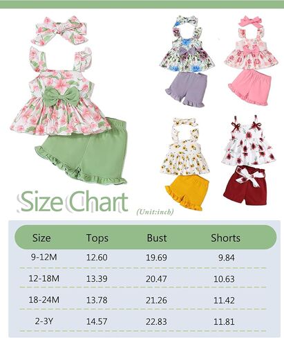 طفل رضيع الفتيات ملابس الصيف ملابس الرضع تانك قميص لطيف مجموعة السراويل in Kuwait
