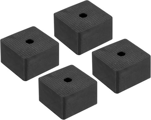 وسادات مطاطية مضادة للاهتزاز من باتيكل، 8 قطع من سجادات عزل الاهتزاز المربعة مع فتحة 1.97 بوصة × 1.97 بوصة × 1.2 بوصة لمجفف ضاغط الهواء لمكيف الهواء HVAC، أسود in Kuwait