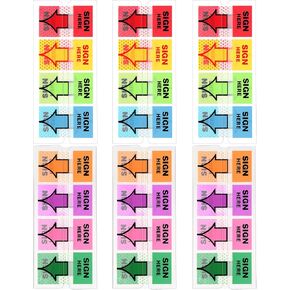 600 Pcs Sign Here Stickers, Sign Here Sticky Tabs, Arrow Labels Flags and Colorful Arrow Tab for School Students Office Documents Home Annotating Books Notebooks Supplies (4 Colors) in Kuwait