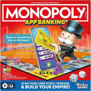 Monopoly APP Banking Board Game | اللعبة التي تدعم التطبيق | روابط للأجهزة الذكية | الأعمار 8+ | 2 إلى 6 لاعبين | 45 دقيقة. | ألعاب عائلية للأطفال in Saudi Arabia