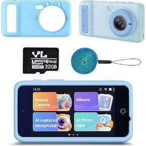 AI Digital Camera for Kids with WiFi for Christmas Birthday Gift for Girls Boys，Touch Screen HD Camera for Home Travel Garden,Kids Toys for 4 5 6 7 8 9 10 11 12 with 32GB SD Card Pink in Saudi Arabia