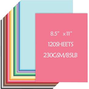 ANCRIA120 Sheets Colored CardStock 230gsm/85lb 20Colors Cardstock Print Paper Double Sided Printed Card Stock 8.5" x 11" for DIY Art Scrapbook Crafting School Office Supplies in Saudi Arabia