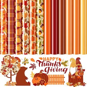 Whaline 12 Sheets Fall Heat Transfer Vinyl Antricgiving Iron on Vinyl Autumn Orange Proange HTV HTV Finyl Finyl for Clothing Fabric Thirt DIY ، 9.6 × 11.8 Inch in Kuwait