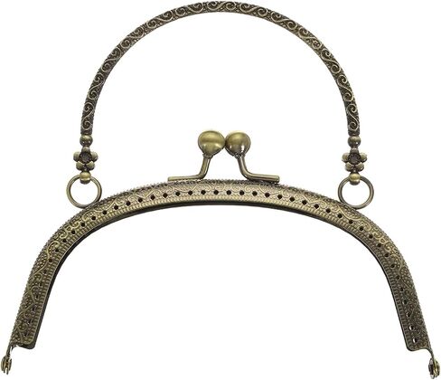 uxcell Metal Purse Frame, 16.5cm/6.5" Retro Arch Kiss Lock Clasp Frame Embossed for Purse Making, Handled Bag, Coin Bag Clutch Bag, Frame Hardware Replacements (Grey) in Saudi Arabia