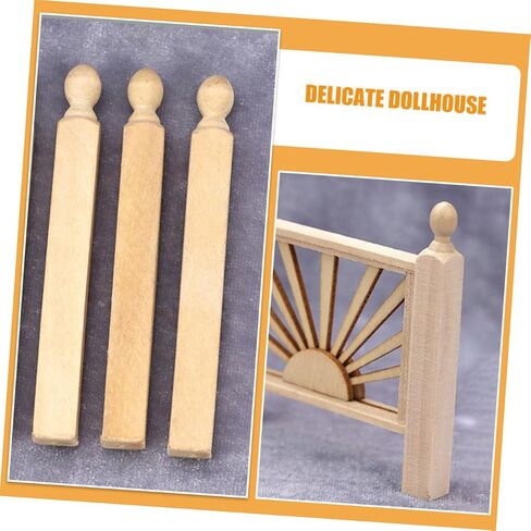 VICASKY Miniature Dollhouse Stair Spindles - 8-Pack 1:12 Scale Wooden Pillars Furniture Accessories,Unfinished Roman Balusters for DIY Model Railings & Dollhouse Decor in Saudi Arabia