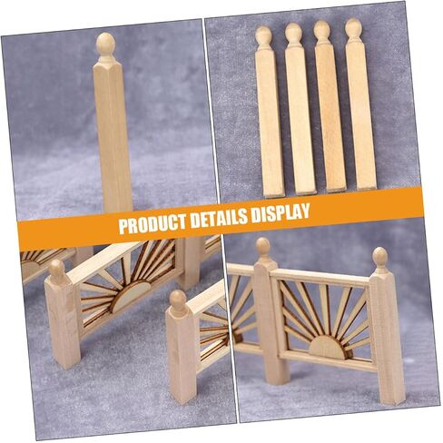 VICASKY Miniature Dollhouse Stair Spindles - 8-Pack 1:12 Scale Wooden Pillars Furniture Accessories,Unfinished Roman Balusters for DIY Model Railings & Dollhouse Decor in Saudi Arabia