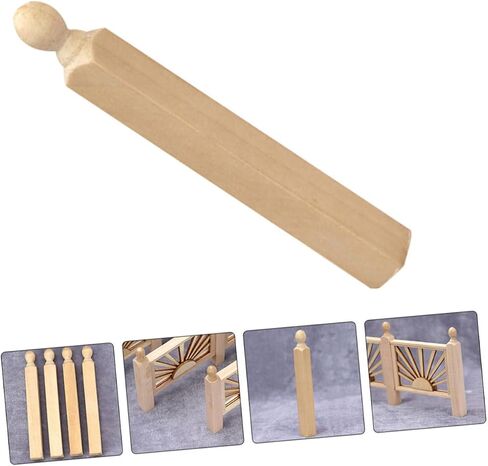 VICASKY Miniature Dollhouse Stair Spindles - 8-Pack 1:12 Scale Wooden Pillars Furniture Accessories,Unfinished Roman Balusters for DIY Model Railings & Dollhouse Decor in Saudi Arabia