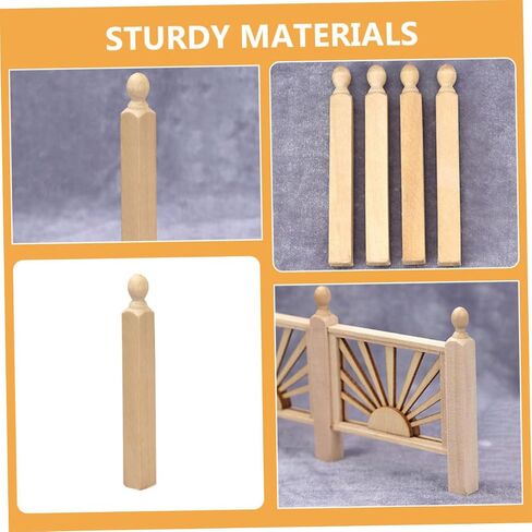 VICASKY Miniature Dollhouse Stair Spindles - 8-Pack 1:12 Scale Wooden Pillars Furniture Accessories,Unfinished Roman Balusters for DIY Model Railings & Dollhouse Decor in Saudi Arabia