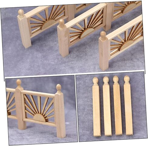 VICASKY Miniature Dollhouse Stair Spindles - 8-Pack 1:12 Scale Wooden Pillars Furniture Accessories,Unfinished Roman Balusters for DIY Model Railings & Dollhouse Decor in Saudi Arabia