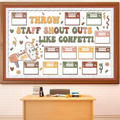 Staff Shout out Bulletin Board Decorations Kit Boho Classroom Decor Throw Staff Shout out Like Confetti Bulletin Board Set Appreciation and Recognition DIY Cutouts Borders School Office Decor in Saudi Arabia