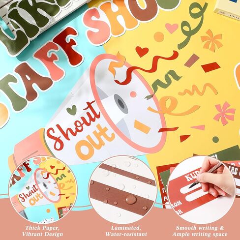 Staff Shout out Bulletin Board Decorations Kit Boho Classroom Decor Throw Staff Shout out Like Confetti Bulletin Board Set Appreciation and Recognition DIY Cutouts Borders School Office Decor in Saudi Arabia