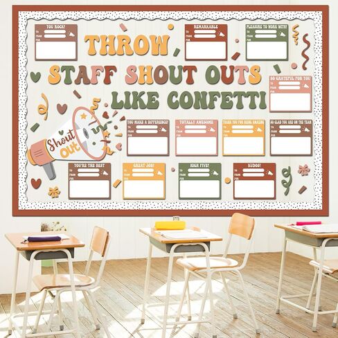 Staff Shout out Bulletin Board Decorations Kit Boho Classroom Decor Throw Staff Shout out Like Confetti Bulletin Board Set Appreciation and Recognition DIY Cutouts Borders School Office Decor in Saudi Arabia