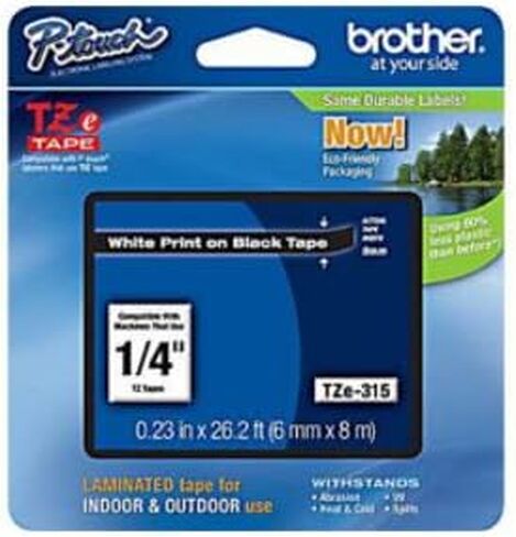Brother Part# TZE-315 TABER (OEM) 1/4 "أبيض على الأسود in Saudi Arabia