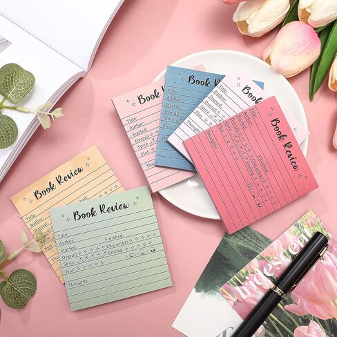 Maitys 6 Pcs Book Review Mini Sticky Notes Back to School Miranda Colorful Self-Stick Note Reading Tracker for Book Lovers Small Notepads Stickers for Bookworm Gift Teachers Students Accessories in Saudi Arabia
