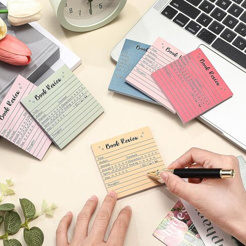 Maitys 6 Pcs Book Review Mini Sticky Notes Back to School Miranda Colorful Self-Stick Note Reading Tracker for Book Lovers Small Notepads Stickers for Bookworm Gift Teachers Students Accessories in Saudi Arabia