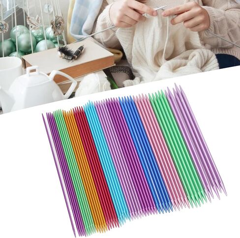مجموعة إبر الحياكة ، 55pcs مجموعة واحدة من سبيكة الألومنيوم مزدوجة إبر الحياكة المدببة طقم مجموعة مريحة المعادن إبر نسج طويلة in Saudi Arabia