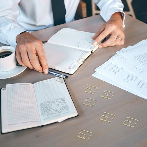 Square Geometric Paper Clips Gold, 60 Pcs Stainless Steel Paperclips Cute Decorative Fancy Mini Small Paperclips Bookmarks Paper Clips for Organizing Documents Photo Wedding Office Notes Decoration in Saudi Arabia