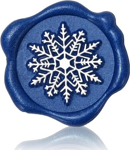 Whaline 50Pcs Winter Wax Seal Stickers Snowflake Envelope Seal Stickers Blue Silver 3D Self-Adhesive Embossed Decals for Christmas Greeting Invitation Card Gift in Saudi Arabia