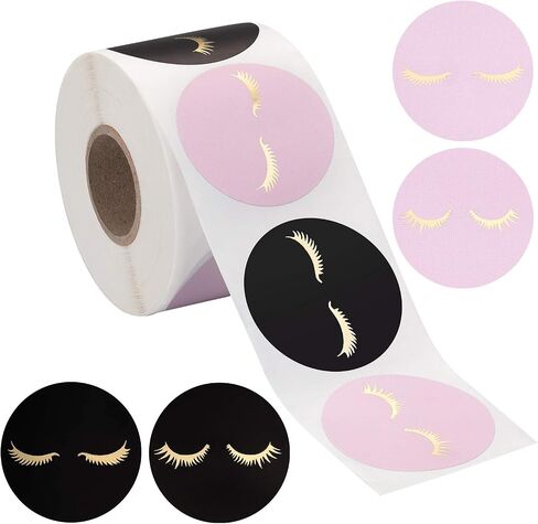 Maitys 500 PCS ملصقات الرموش ملصقات أعمال وردية وردية أسود لعملية تخزين الرموش - ملصقات التصوير المجسم الداخلي اللوازم in Saudi Arabia