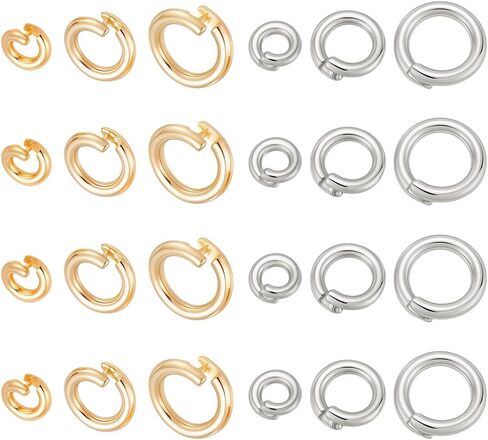 Ph Pandahall 24pcs 14k حلقات قفزة مطلية بالذهب ، 5.5/8/10 مم قفل حلقات قفل مستدير in Saudi Arabia