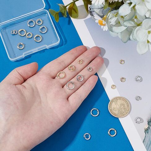 Ph Pandahall 24pcs 14k حلقات قفزة مطلية بالذهب ، 5.5/8/10 مم قفل حلقات قفل مستدير in Saudi Arabia