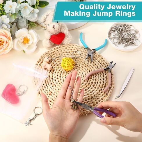 مجموعة حلقات مفاتيح LASNTEN 755 PCS بما في ذلك حلقات سلسلة مفاتيح 250pcs مع سلسلة ، حلقة قفزة 250pcs ، 250pcs دبابيس العين المسمار و 5 PCS مجوهرات كمادة مصممة لتصنيع سلسلة المفاتيح ، والحرف اليدوية ، ومشاريع DIY in Kuwait