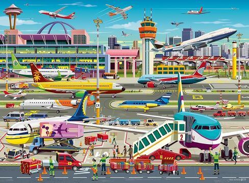 Ravensburger Airport Central - 150 قطعة XXL Jigsaw Puzzle for Kids | استكشاف مشهد طيران جذاب | يعزز التركيز والإبداع | معتمد FSC in Saudi Arabia
