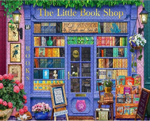 White Mountain The Little Book Shop Puzzle 1000 قطعة مكتبة بانورامزو للألغاز للبالغين والنساء in Saudi Arabia