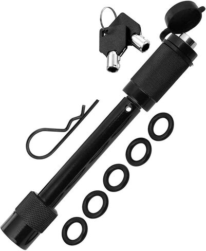 مجموعة دبابيس قفل وصلة المقطورة - قطعتان. دبابيس سوداء طويلة للغاية مقاس 5/8 بوصة مع نظامي قفل، ومشبكين أمان، و10 حلقات دائرية مضادة للخشخشة - أجهزة استقبال سحب 2 بوصة و2.5 بوصة (الفئة III، IV، V) in Kuwait