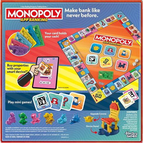 Monopoly App Banking Board Game | App-Enabled Game | Links to Smart Devices | Ages 8+ | 2 to 6 Players | 45 Mins. | Family Games for Kids in Saudi Arabia