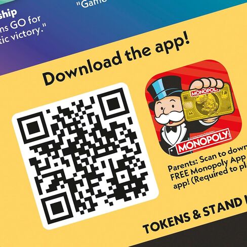 Monopoly App Banking Board Game | App-Enabled Game | Links to Smart Devices | Ages 8+ | 2 to 6 Players | 45 Mins. | Family Games for Kids in Saudi Arabia