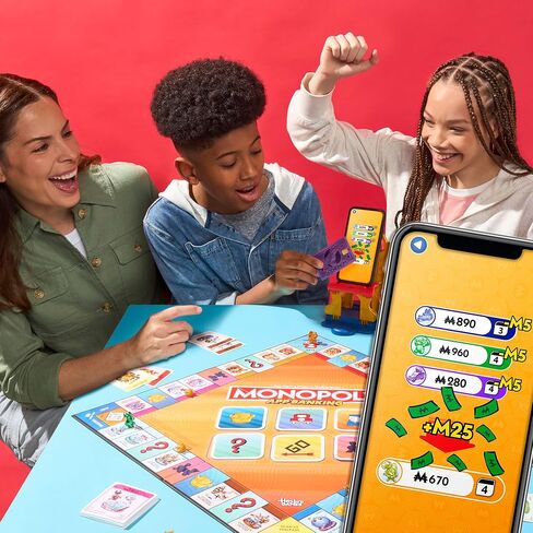 Monopoly App Banking Board Game | App-Enabled Game | Links to Smart Devices | Ages 8+ | 2 to 6 Players | 45 Mins. | Family Games for Kids in Saudi Arabia