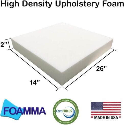 FOAMMA 2 "× 14" × 26 "رغوة الرغوة من التنجيد عالية الكثافة (رغوة مربع وسادة الكرسي لكراسي الطعام ، استبدال وسادة مقعد الكرسي المتحرك) in Saudi Arabia