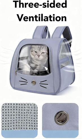 المسافر القابل للتنفس الشفافة على ظهر النقل للحيوانات الأليفة للسفر ، والمشي لمسافات طويلة ، والتسوق ، والطبيب البيطري (الأزرق) in Kuwait