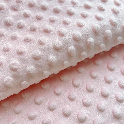 Minky Dot Fabric by The Yard DIY Making Supplies Quilting Patchwork Cushions Plush Fleece Fabric Minky Fabric for Blanket, Pillow Covers, Clothing Making, Scarf,Sewing (Light Pink, 1 Yard) in Kuwait