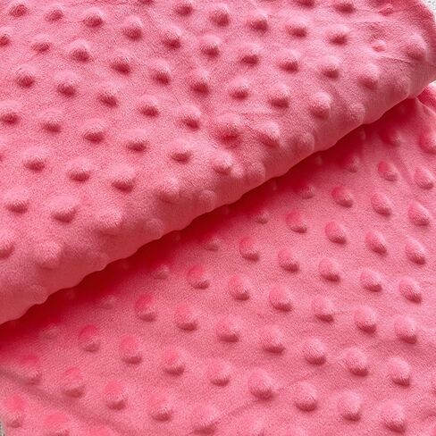 Minky Dot Fabric by The Yard DIY Making Supplies Quilting Patchwork Cushions Plush Fleece Fabric Minky Fabric for Blanket, Pillow Covers, Clothing Making, Scarf,Sewing (Light Pink, 1 Yard) in Kuwait