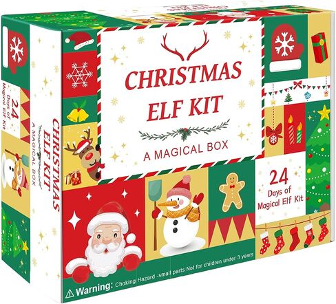 24-Day Christmas Elf Kit 2025 – Countdown Adventure Box with Daily Scenes, Props & Accessories for Christmas Holiday Tradition Starter Kit in Saudi Arabia