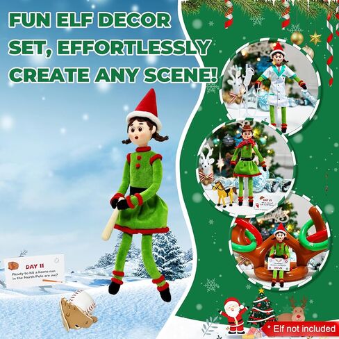 24-Day Christmas Elf Kit 2025 – Countdown Adventure Box with Daily Scenes, Props & Accessories for Christmas Holiday Tradition Starter Kit in Saudi Arabia
