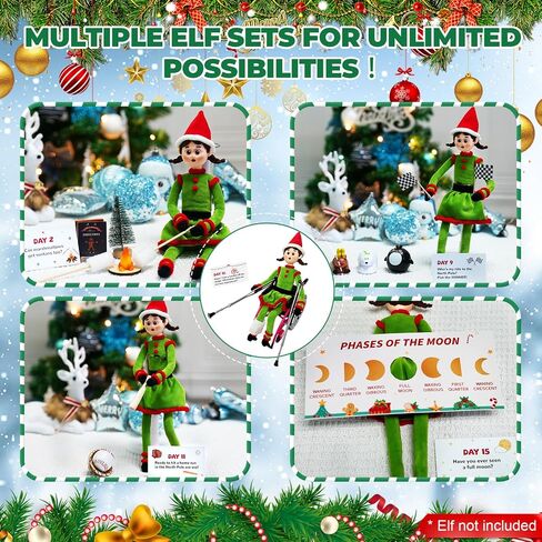 24-Day Christmas Elf Kit 2025 – Countdown Adventure Box with Daily Scenes, Props & Accessories for Christmas Holiday Tradition Starter Kit in Saudi Arabia