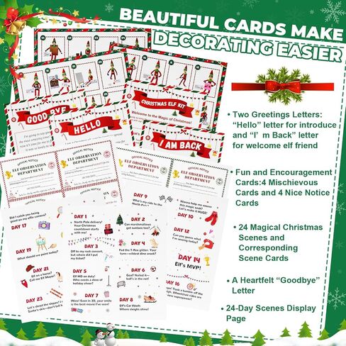 24-Day Christmas Elf Kit 2025 – Countdown Adventure Box with Daily Scenes, Props & Accessories for Christmas Holiday Tradition Starter Kit in Saudi Arabia